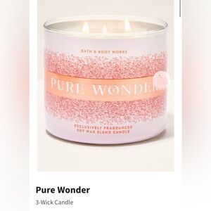 NIB Bath & Body Works “Pure Wonder” 3-Wick Candle w Decorative Metal Lid.